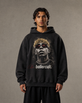 Oversize Washed Hoodie Lamin Red Big Face