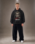 Oversize Washed Hoodie Ronaldo Red Big Face