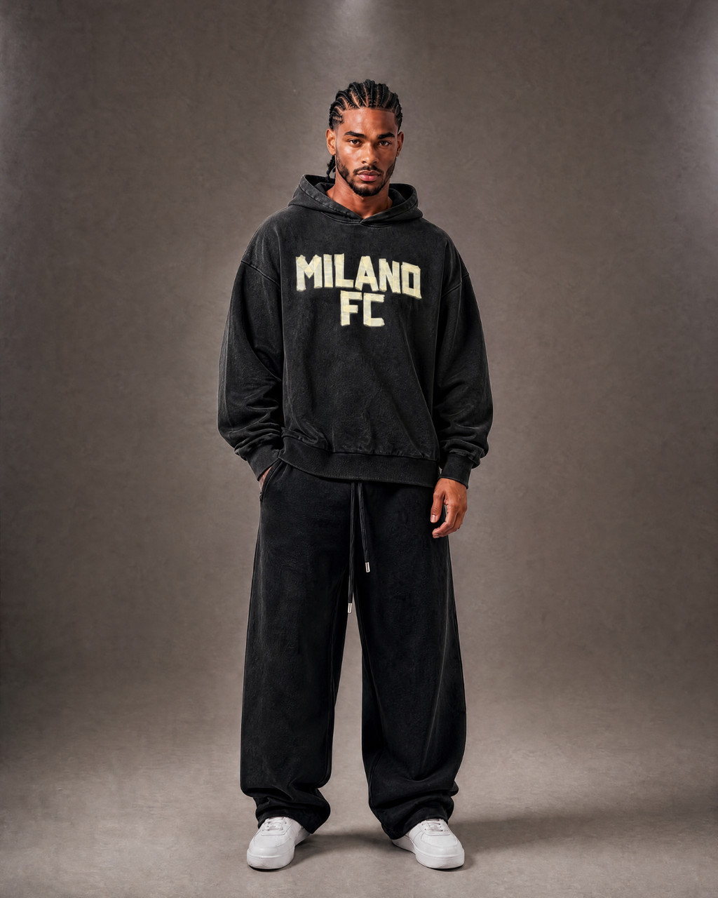 Oversize Washed Hoodie Milan Tape